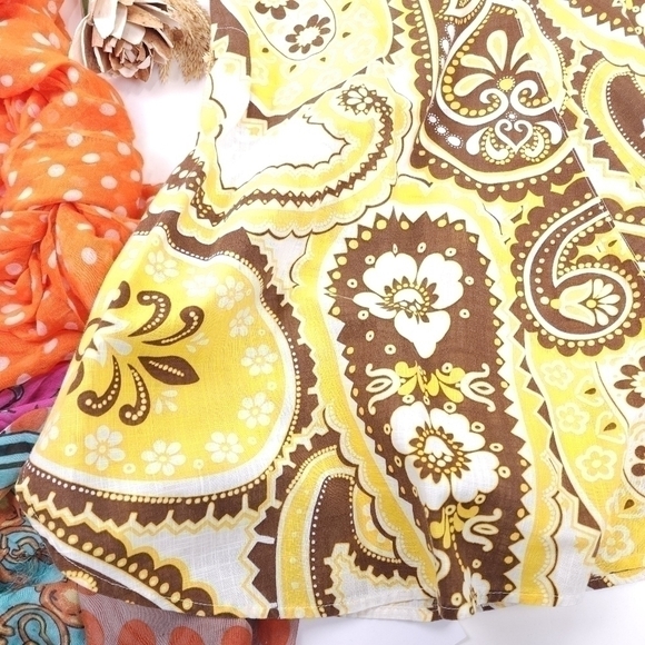 TALBOTS Petites Yellow White Brown Skirt Size 6p - Picture 9 of 16